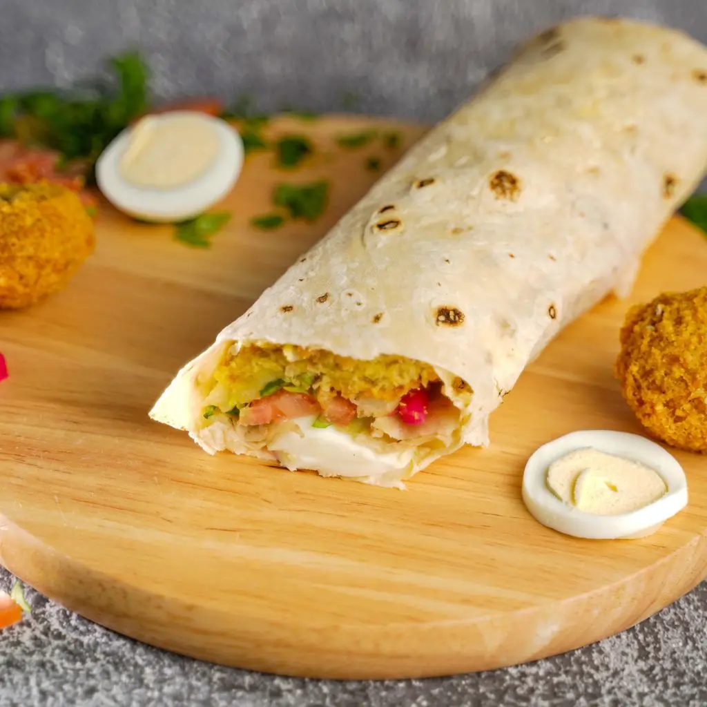 Mix Falafel Eggs And Cheese